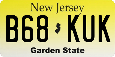 NJ license plate B68KUK