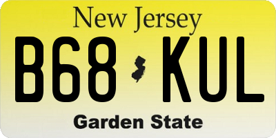 NJ license plate B68KUL
