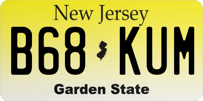 NJ license plate B68KUM