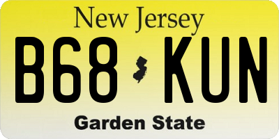 NJ license plate B68KUN