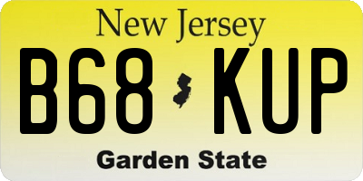 NJ license plate B68KUP