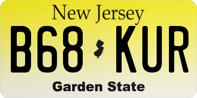 NJ license plate B68KUR