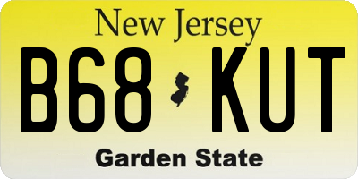 NJ license plate B68KUT