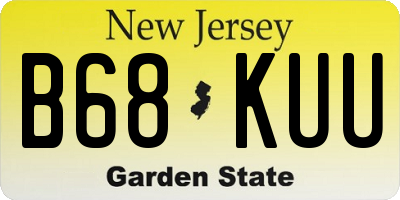 NJ license plate B68KUU