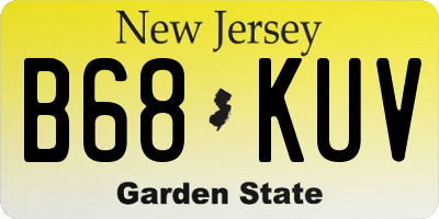 NJ license plate B68KUV