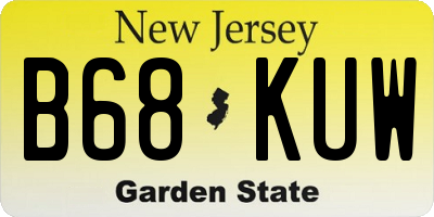 NJ license plate B68KUW