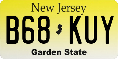 NJ license plate B68KUY