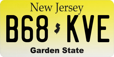 NJ license plate B68KVE