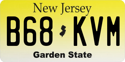 NJ license plate B68KVM