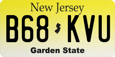 NJ license plate B68KVU
