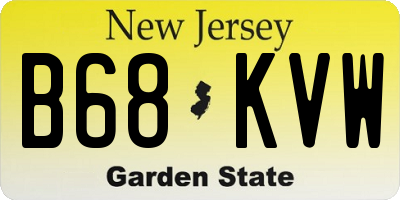 NJ license plate B68KVW