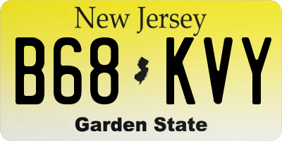 NJ license plate B68KVY
