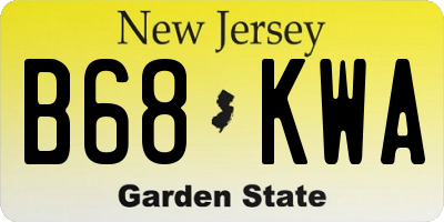 NJ license plate B68KWA
