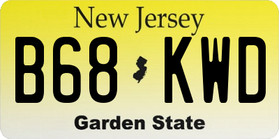 NJ license plate B68KWD