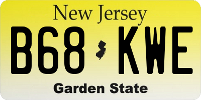 NJ license plate B68KWE