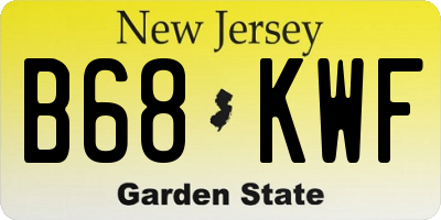 NJ license plate B68KWF