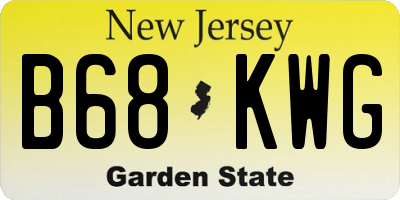 NJ license plate B68KWG