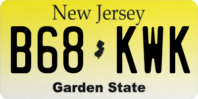 NJ license plate B68KWK