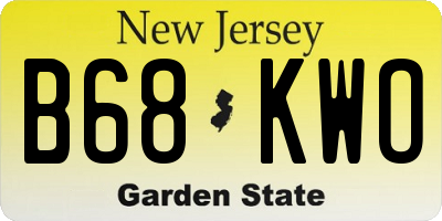 NJ license plate B68KWO