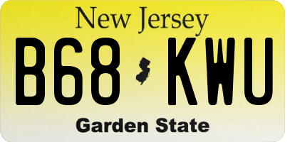 NJ license plate B68KWU