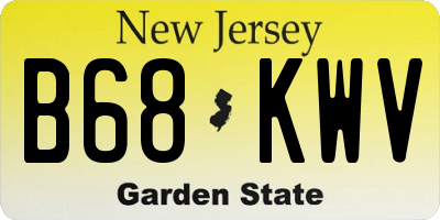 NJ license plate B68KWV