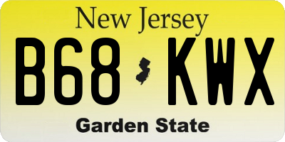 NJ license plate B68KWX