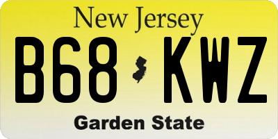 NJ license plate B68KWZ