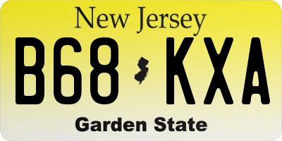 NJ license plate B68KXA