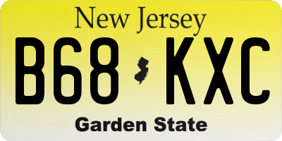 NJ license plate B68KXC