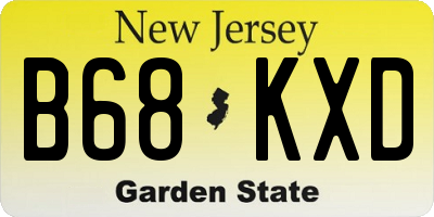 NJ license plate B68KXD