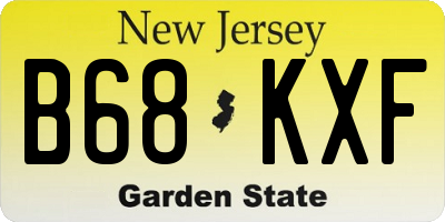 NJ license plate B68KXF