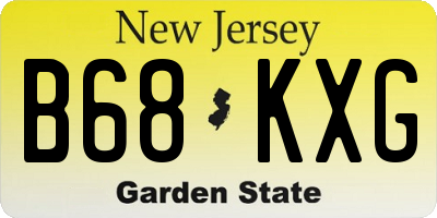 NJ license plate B68KXG