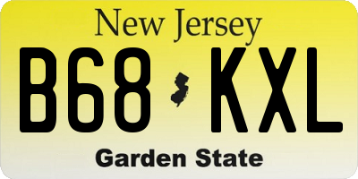 NJ license plate B68KXL