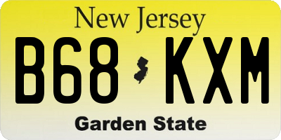 NJ license plate B68KXM