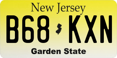 NJ license plate B68KXN
