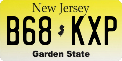 NJ license plate B68KXP