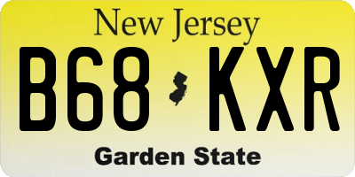 NJ license plate B68KXR