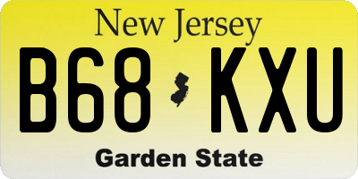 NJ license plate B68KXU