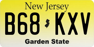 NJ license plate B68KXV