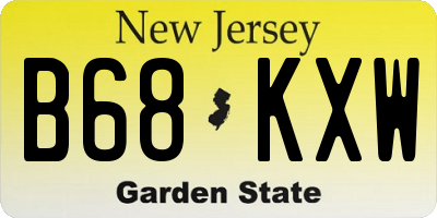 NJ license plate B68KXW