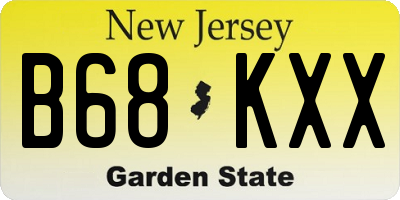 NJ license plate B68KXX