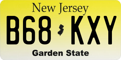 NJ license plate B68KXY