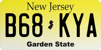 NJ license plate B68KYA