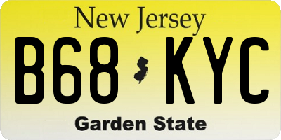NJ license plate B68KYC