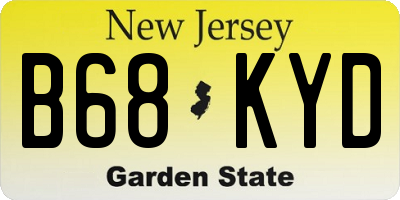 NJ license plate B68KYD