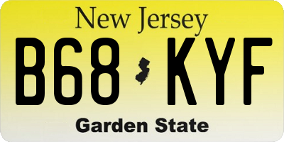 NJ license plate B68KYF