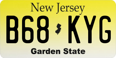 NJ license plate B68KYG