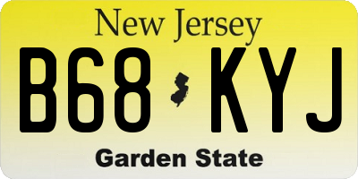 NJ license plate B68KYJ