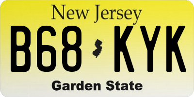 NJ license plate B68KYK
