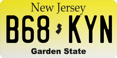 NJ license plate B68KYN